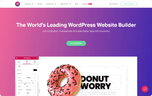 Elementor website mockup