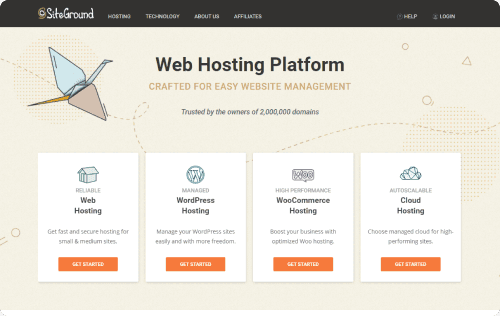 SiteGround website mockup